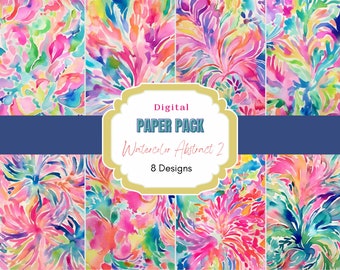 Paquete de papel digital abstracto de acuarela / Fondos abstractos / fondo de patrón / uso comercial / papel / Fondo de acuarela
