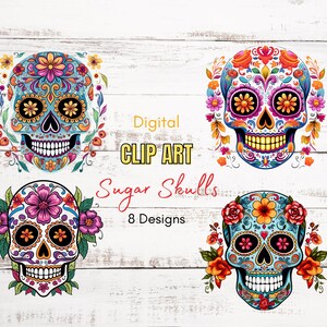 Zucker Schädel Clipart | La Muerta Clipart | Gruselige PNG | Tag der Toten geschnitten Datei | Day Of The Dead Frau Geschenk | Halloween PNG | Totenkopf Frauen