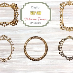 Victorian Frame Clip Art| Wedding Graphics  Frame Clip Art | Graphic Design Resources | Gothic Baroque Frames Clipart| Vintage Vector Frame