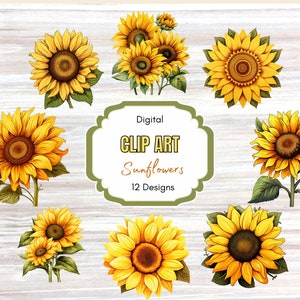 Sunflower Clipart | Watercolor Bouquets | Instant Download | Commercial Use | Floral Clipart | Boho Flowers | Flower Clipart | Autumn Flower