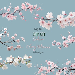 Sakura Cherry Blossom Branch Clipart | Wedding Clipart | Cherry Blossom Png | Sakura Clipart | Cherry Blossom Branch | Floral clipart
