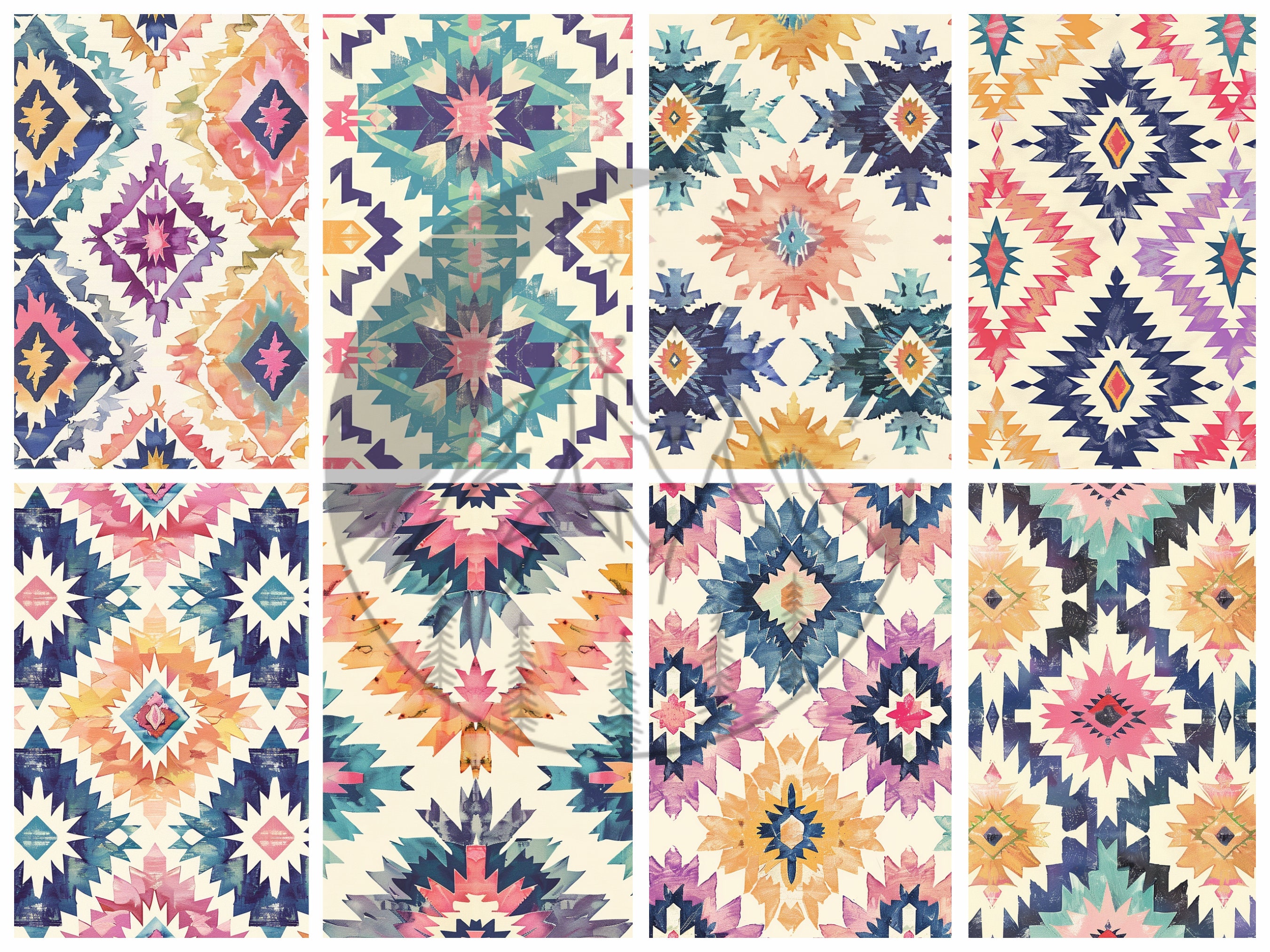 Southwest Seamless Pattern Digital Paper | Commercial Ok | Tribal ...