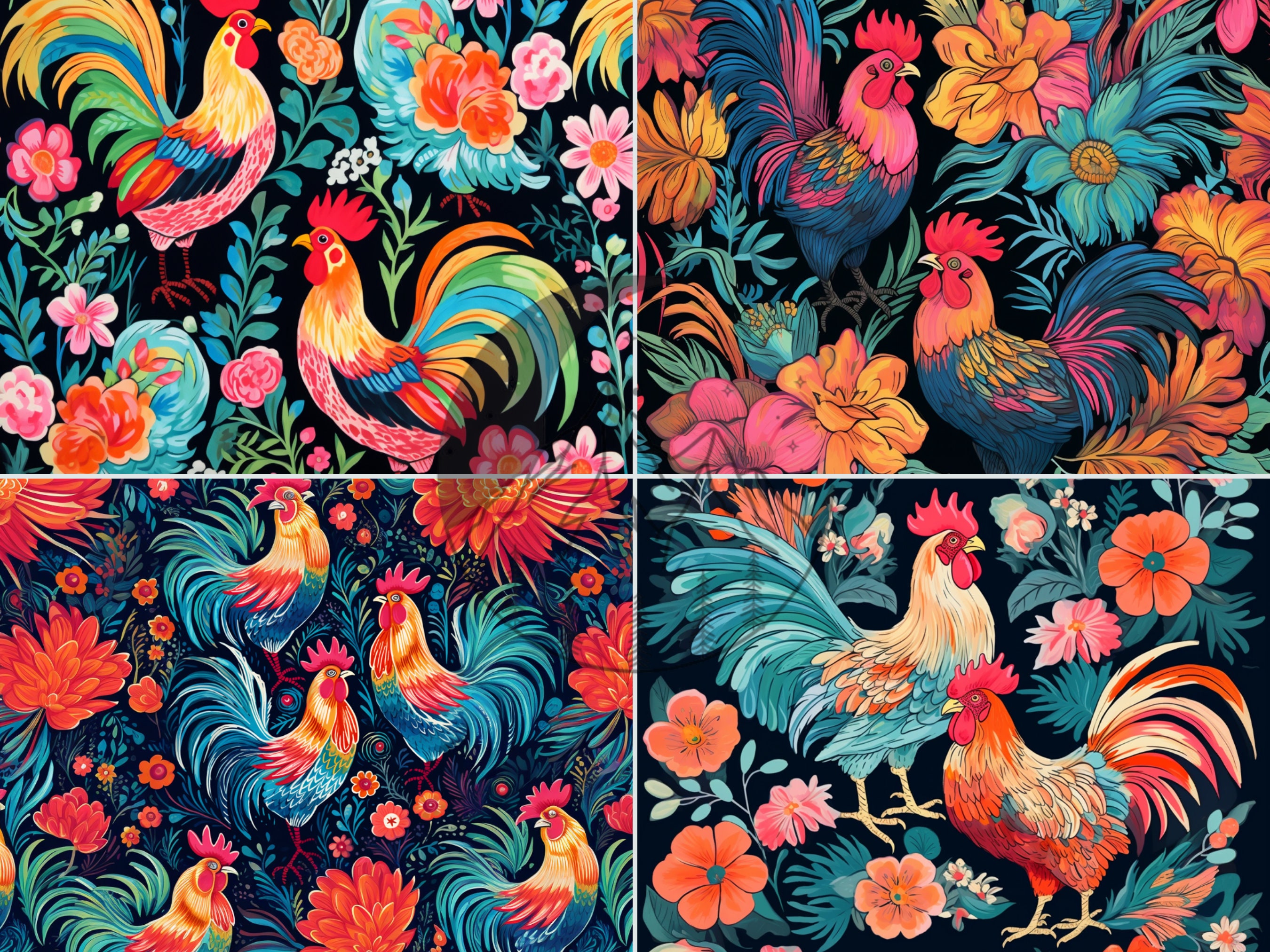 Preppy Chicken Digital Paper Pack | Commercial Use | Farm Animal ...