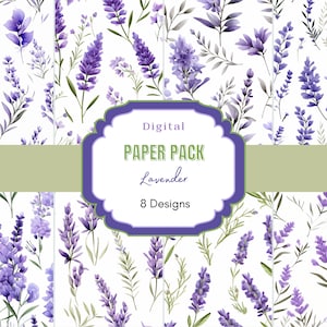 Lavender Digital Paper Pack | Commercial Use | Junk Journal | Instant Download | Lavender Download | Lavender Pictures | Lavender Patterns