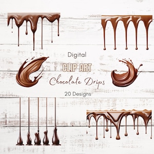 Chocolate Drip Clip Art | Dripping Borders Clipart |Chocolate Drip| Chocolate clipart | white chocolate drip | chocolate smear