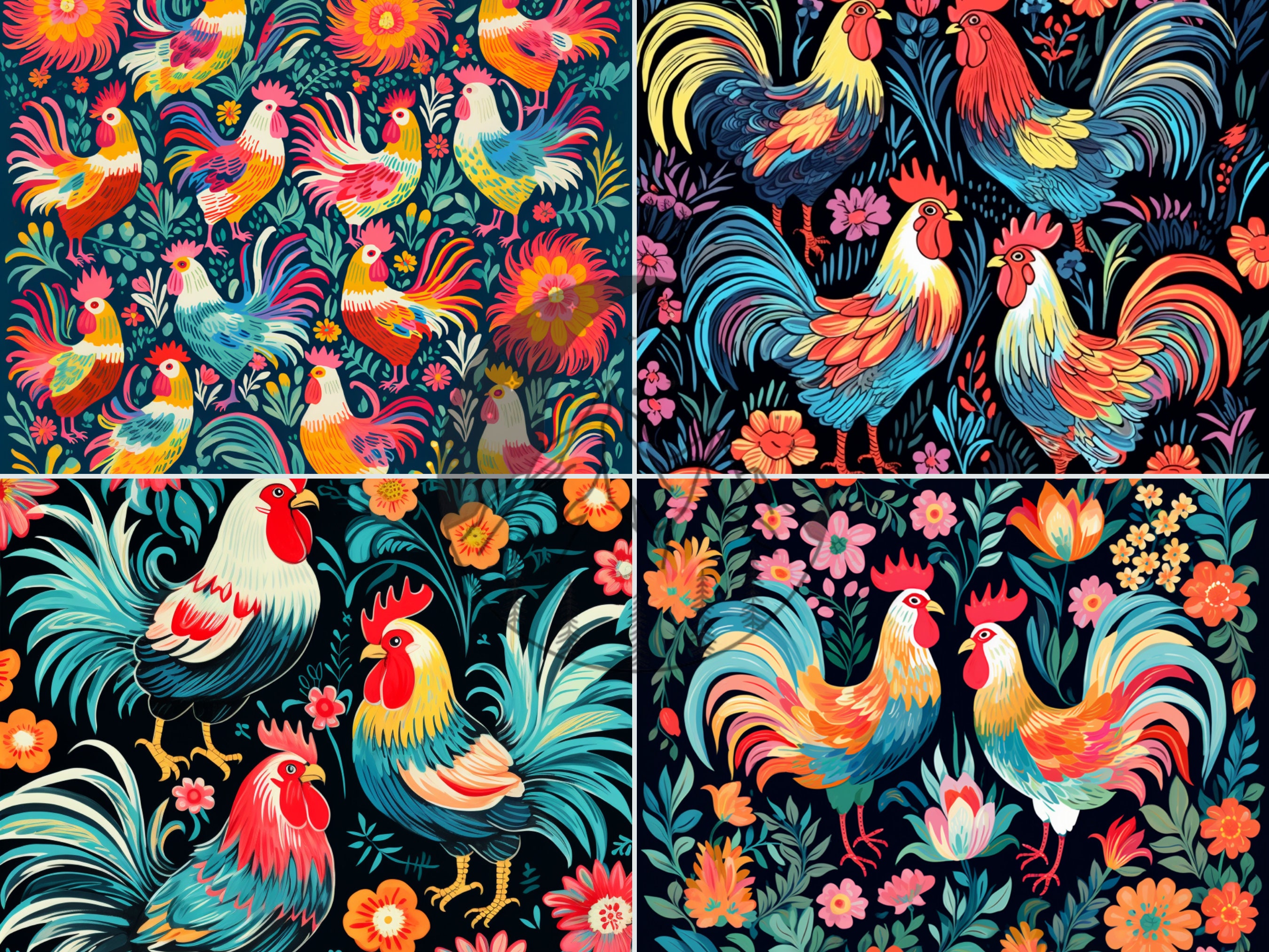 Preppy Chicken Digital Paper Pack | Commercial Use | Farm Animal ...