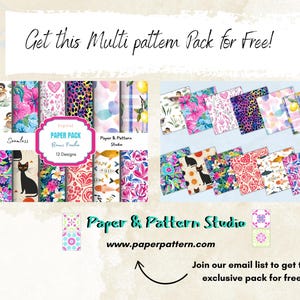 Vintage Hawaiian Block Print Digital Paper| Seamless Patterns | Summer Digital Paper | Digital Download | Hawaii Pattern | Hawaiian Flowers image 10