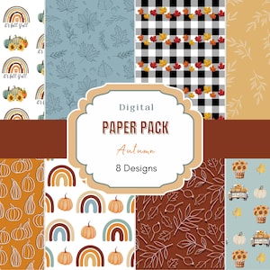 Autumn Digital Download | Autumn Vintage Backgrounds Digital | Fall Junk Journal Pages | Card Making | Collage Sheet | Fall Background