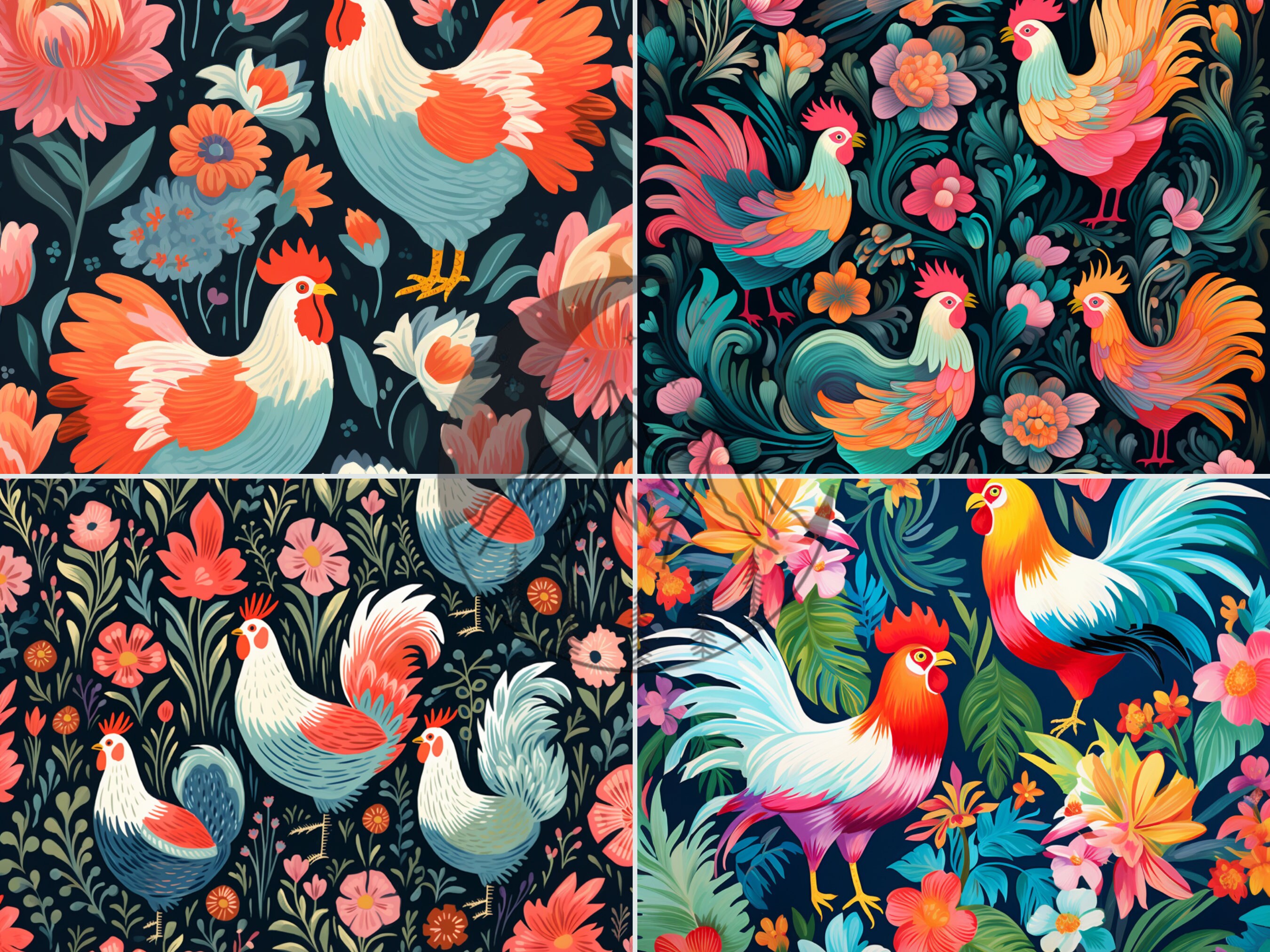 Preppy Chicken Digital Paper Pack | Commercial Use | Farm Animal ...