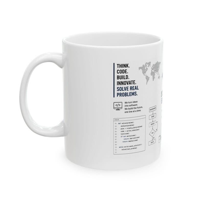 Mug Ingénieur Logiciel, Développeur Logiciel, Cadeau Programmation, Mug Programmeur, Informatique, Cadeau Tech, Mug Développeur, Cadeau STEM image 2