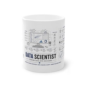 Data Scientist Mug, Data Science Gift, Machine Learning Coffee Mug, Data Analyst Gift, Python Programmer Mug, Analytics Mug, STEM Gift