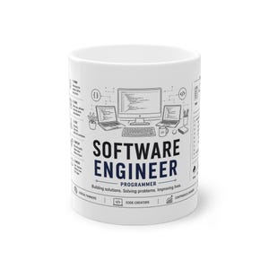 Taza para ingeniero de software, taza de café para programador, regalo para desarrollador de software, taza de programación, regalo de informática, taza para codificador, regalo tecnológico, regalo STEM