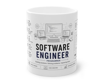 Software Engineer Mug, Programmer Coffee Mug, Software Developer Gift, Coding Mug, Computer Science Gift, Coder Mug, Tech Gift, STEM Gift