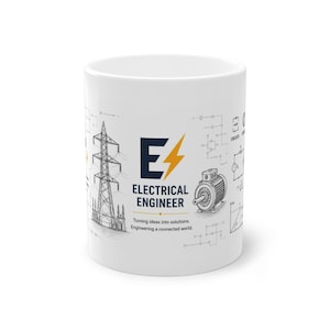 Electrical Engineer Logo Mug | Ceramic Coffee Cup, Engineer Schematic Design