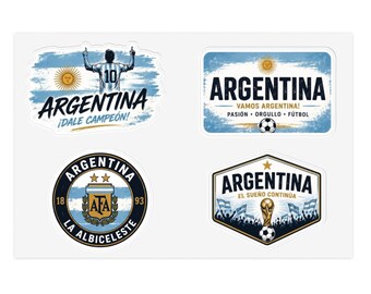 Argentina World Cup 2026 Sticker Pack 4 La Albiceleste Football Fan Vinyl Stickers Waterproof Decals for Laptop Car Bottle Fast USA Shipping