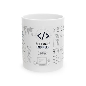 Tazza per ingegnere del software, sviluppatore di software, regalo per programmatori, tazza per informatici, informatica, regalo tecnologico, tazza da caffè per sviluppatori, regalo STEM