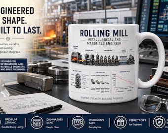 Metallurgical Engineer Mug, Rolling Mill Coffee Mug, Materials Engineering Gift, Steel Mill Engineer Mug, Metallurgy Gift, STEM Gift