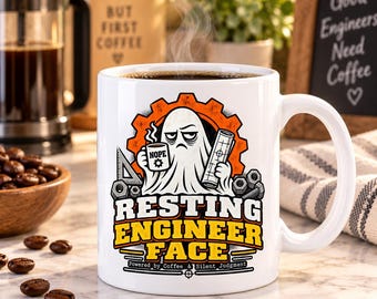 Resting Engineer Face Mug, Funny Engineer Coffee Mug, Mechanical Engineer Gift, Engineering Humor, Sarcastic Coworker Mug, Engineer Gift
