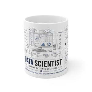 Data Scientist Mug, Data Science Gift, Machine Learning Coffee Mug, Data Analyst Gift, Python Programmer Mug, Analytics Mug, STEM Gift