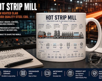 Hot Strip Mill Mug, Steel Mill Coffee Mug, Rolling Mill Gift, Steel Plant Mug, Metallurgy Gift, Industrial Engineer Mug, Steelworker Gift