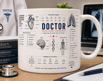 Doctor Mug, Physician Gift, Medical Doctor Coffee Mug, Medical Student Gift, Doctor Graduation Gift, Healthcare Gift, Doctor Appreciation