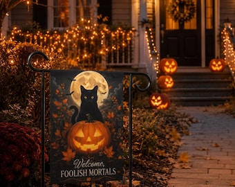 Halloween Garden Flag, Spooky Outdoor Halloween Decorations, Front Porch Decor, Yard Decor, Fast U.S. Shipping