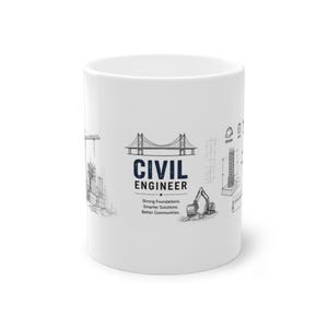 Civil Engineer Mug, Civil Engineering, Engineer Gift, Construction Mug, Structural Engineer, STEM Gift, Office Coffee Mug, Graduation Gift