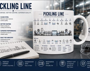 Pickling Line Mug,Steel Mill Coffee Mug,Steel Plant Gift, Steel Industry Mug,Metal Processing Coffee Mug, Manufacturing Gift, Metallurgy Mug