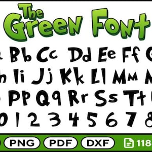Het groene lettertype, Grinch-lettertype, kerstvakantielettertypen, SVG-lettertypen