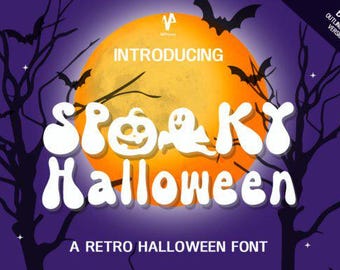 Police Halloween Spooky Night, polices Cricut pour les fêtes, motifs Cricut et sublimation pour les fêtes