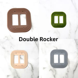 Moderne ovale lichtschakelaarafdekking uit het midden van de eeuw - verkrijgbaar in meerdere configuraties | Stijlvolle en functionele wandplaat Double Rocker
