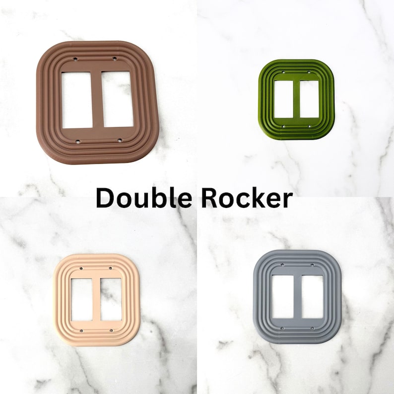 Moderne ovale lichtschakelaarafdekking uit het midden van de eeuw - verkrijgbaar in meerdere configuraties | Stijlvolle en functionele wandplaat Double Rocker