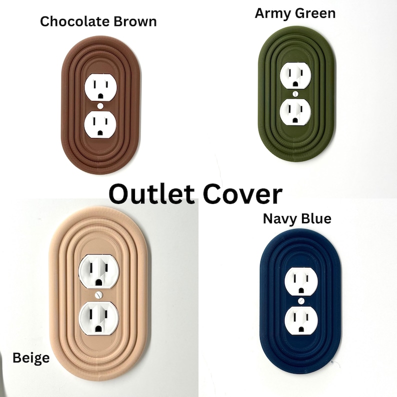 Moderne ovale lichtschakelaarafdekking uit het midden van de eeuw - verkrijgbaar in meerdere configuraties | Stijlvolle en functionele wandplaat Outlet Cover