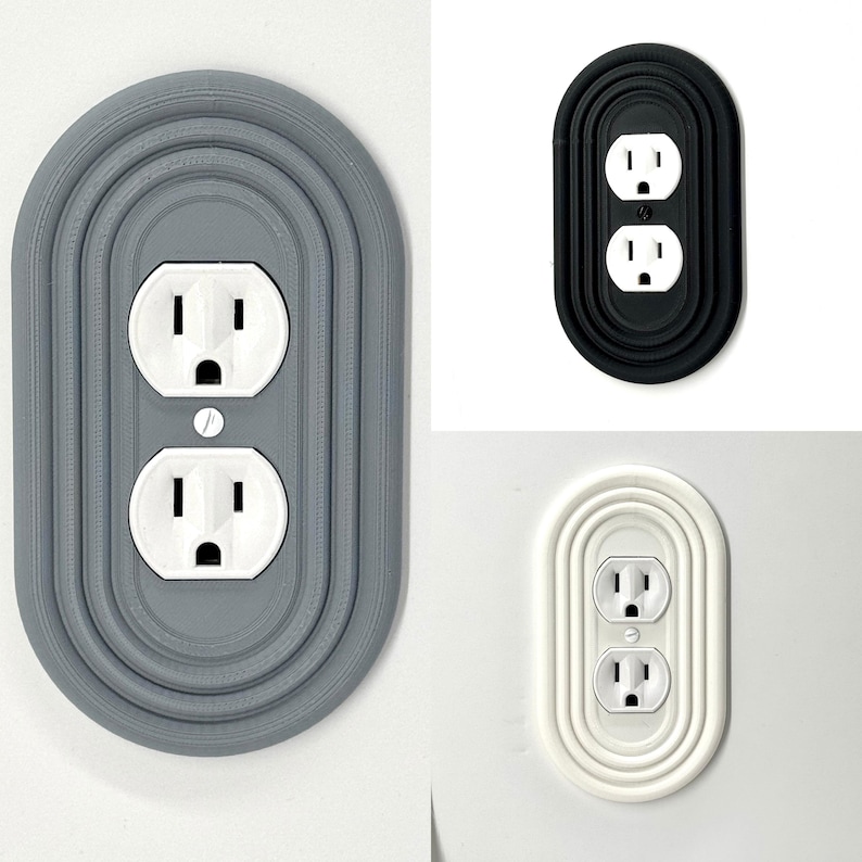 Moderne ovale lichtschakelaarafdekking uit het midden van de eeuw - verkrijgbaar in meerdere configuraties | Stijlvolle en functionele wandplaat afbeelding 11