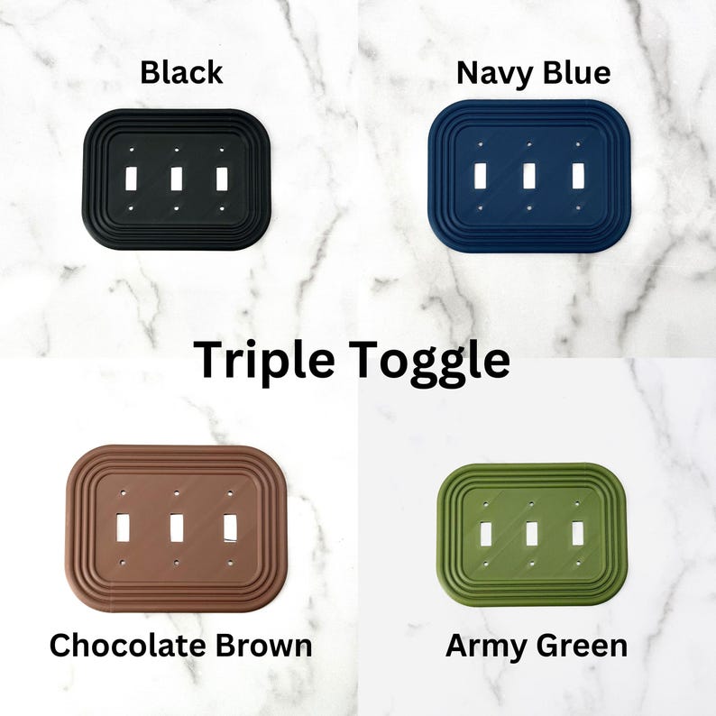 Moderne ovale lichtschakelaarafdekking uit het midden van de eeuw - verkrijgbaar in meerdere configuraties | Stijlvolle en functionele wandplaat Triple Toggle Cover