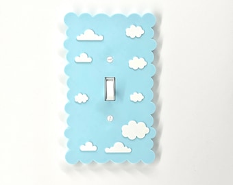 Cubierta para interruptor de luz con diseño de nube de ensueño - Placa de pared en tonos pastel suaves para la habitación de los niños y decoración estética del hogar / Fácil instalación