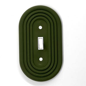 Mid-Century Modern Oval Light Switch Cover - Available in Multiple Configurations | Stylish & Functional Wall Plate