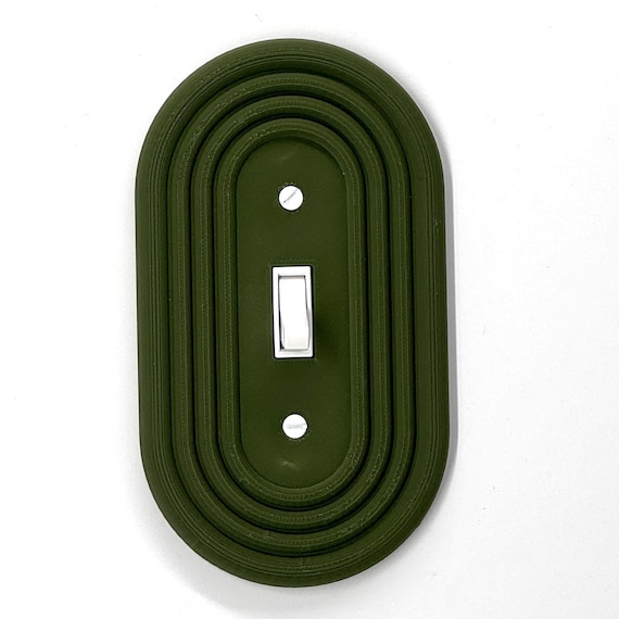 Mid-Century Modern Oval Light Switch Cover - Available in Multiple Configurations | Stylish & Functional Wall Plate
