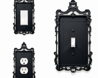 Crown Wall Plate Cover Set – Victorian #11 Light Switch & Outlet Covers for Toggle, Rocker, Duplex – Ornate Baroque Style