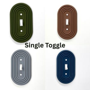 Moderne ovale lichtschakelaarafdekking uit het midden van de eeuw - verkrijgbaar in meerdere configuraties | Stijlvolle en functionele wandplaat Single Toggle Cover