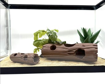 Driftwood Log Hide for Aquarium & Terrarium | Natural-Look Fish Tank Decor | Reptile Shelter for Bearded Dragons, Shrimp, Geckos