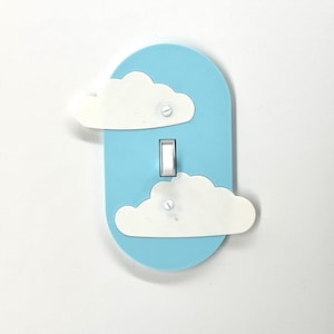Floating Cloud Light Switch and Outlet Cover - Cute Wall Plate for Kids Room & Nursery | Multiple Styles and Sizes Available