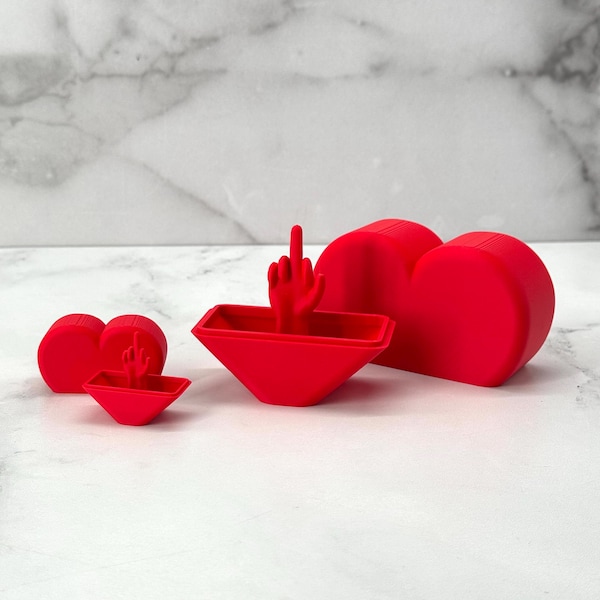Heart With Middle Finger Gag Gift Prank Suprise Valentines Day Gift for Him for Her Boyfriend or Girlfriend