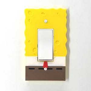 Cartoon-Inspired Light Switch Cover Plate for Kids Room – Funny Undersea Character Design, Screws Included, Vibrant Wall Decor