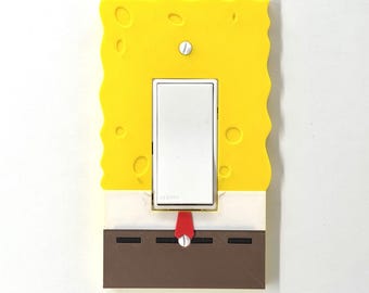 Cartoon-geïnspireerde afdekplaat lichtschakelaar voor kinderkamer – grappig onderzees karakterontwerp, inclusief schroeven, levendig muurdecor