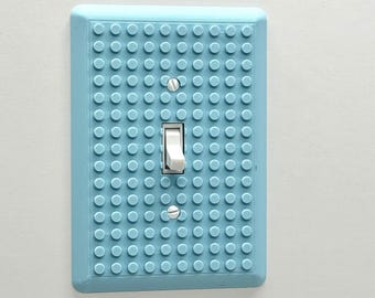 Building Block Style Light Switch Cover Plate | Kids Room Decor | Playroom Wall Plate | Single Double Triple Toggle Outlet Covers