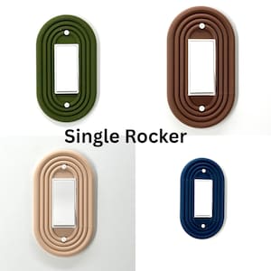 Moderne ovale lichtschakelaarafdekking uit het midden van de eeuw - verkrijgbaar in meerdere configuraties | Stijlvolle en functionele wandplaat Single Rocker