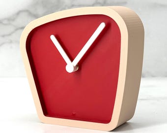 Modern Desk Clock – Minimalist Home Decor Accent with Gold Hands – Stylish Shelf, Office, or Bedroom Accessory