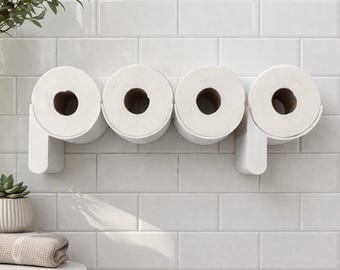 Funny Bathroom Wall Decor – “POOP” Toilet Paper Holder Set – Modern Design – Includes All 4 Letters & Mounting Screws