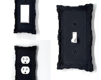 Victorian Black Light Switch Plate Cover – Elegant Baroque Wall Décor for Gothic or Vintage-Inspired Interiors - #3
